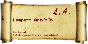 Lampert Arzén névjegykártya